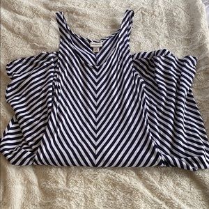 Navy & White Striped Maxi Dress